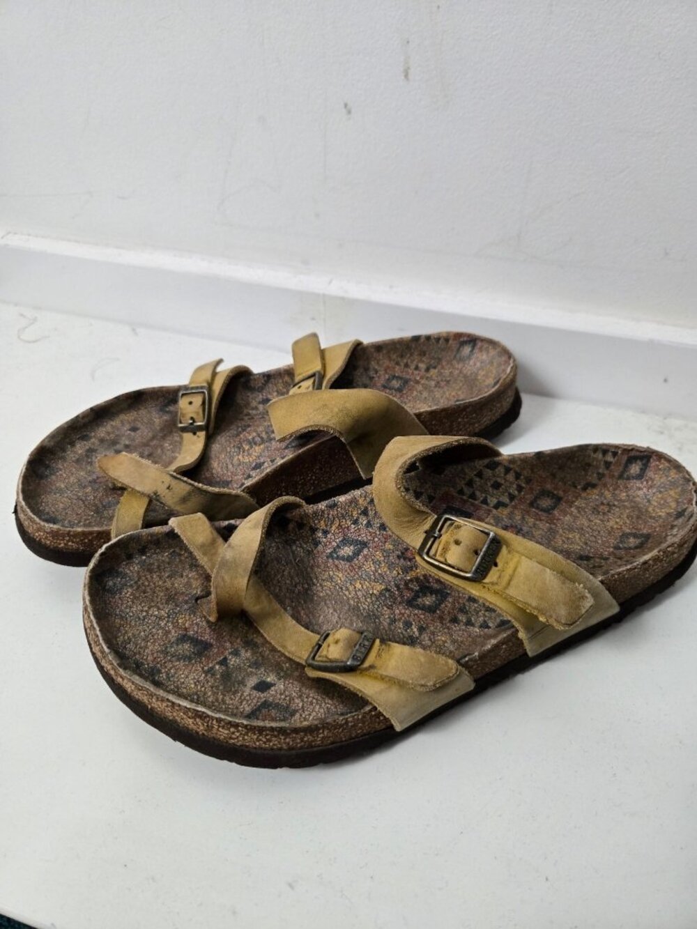 Birkenstock Mayari Ethno Ochre Oiled Leather Sandals Size 9 Women's